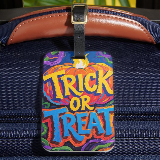 Étiquette À Bagage Balise de bagage d'Halloween "Trick or Treat" (Insitu Rectoal 2)