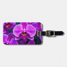 Balise de bagage d'orchidée parfaitement violette