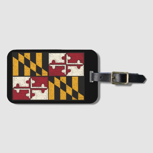 Étiquette À Bagage Balise de bagage du drapeau du Maryland en état de (Devant Horizontal)