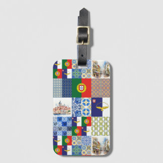 Étiquette À Bagage Balise de bagage du drapeau portugais et du drapea