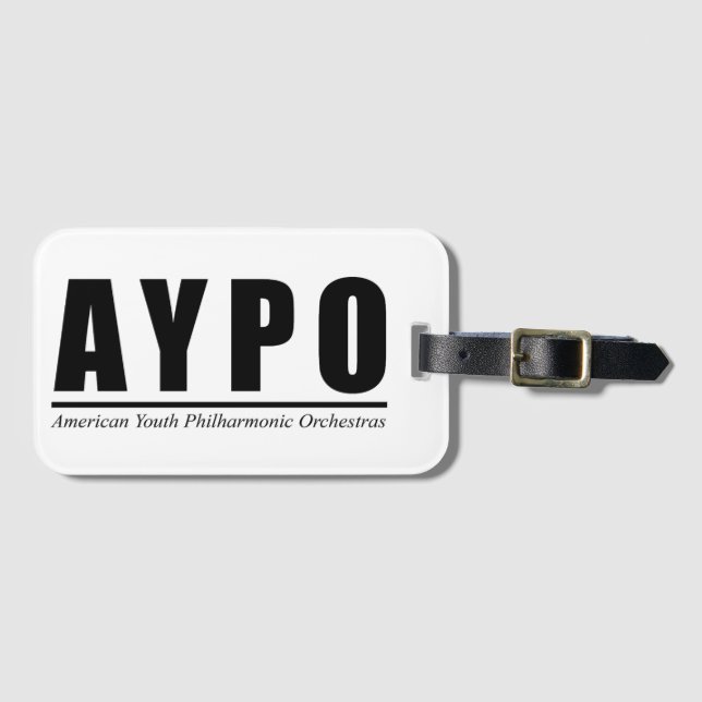 Étiquette À Bagage Balise de bagage du logo AYPO (noir) (Devant Horizontal)