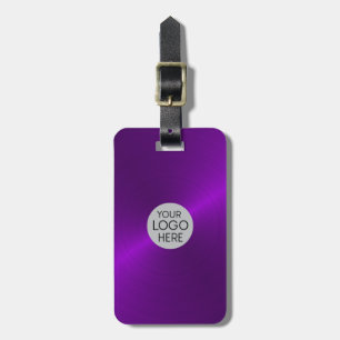 Étiquette À Bagage Balise de bagage du logo en métal brossé violet