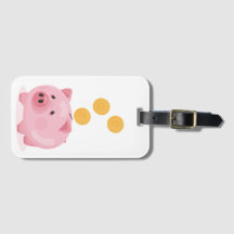 Balise de bagage en acrylique de banque rose
