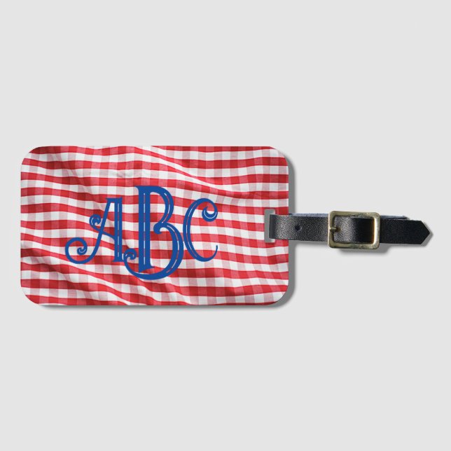 Étiquette À Bagage Balise de bagage en acrylique monogramme (Devant Horizontal)