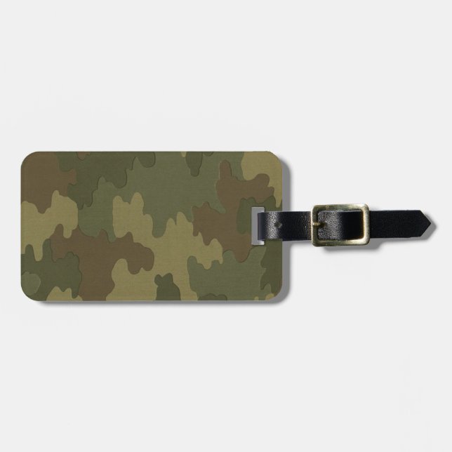 Étiquette À Bagage Balise de bagage en camouflage foncé personnalisé (Devant horizontal)