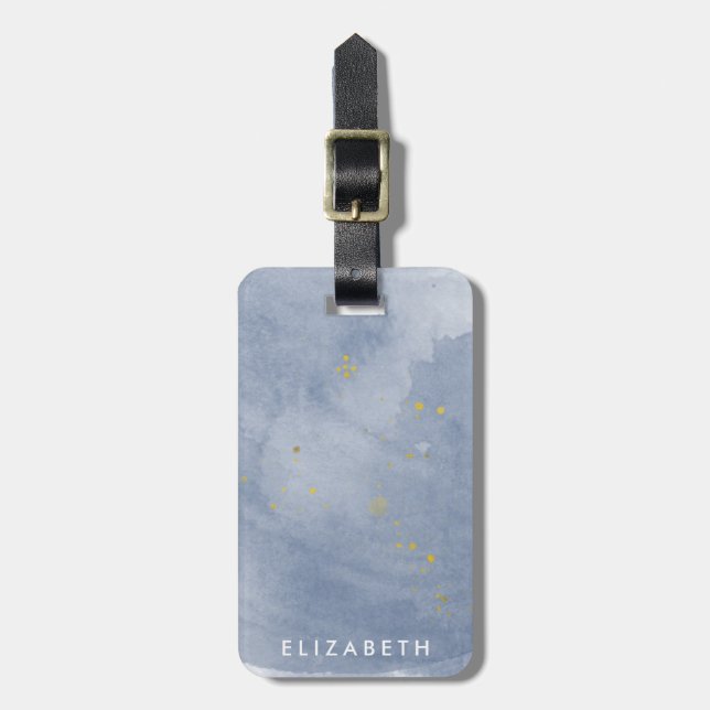 Étiquette À Bagage Balise de bagage en or Dusty ⎢ Monogramme (Devant Vertical)