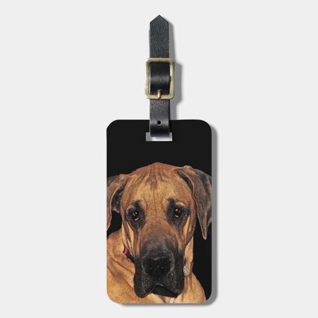 Étiquette À Bagage Balise de bagage géante Gentle Great Dane (Devant Vertical)