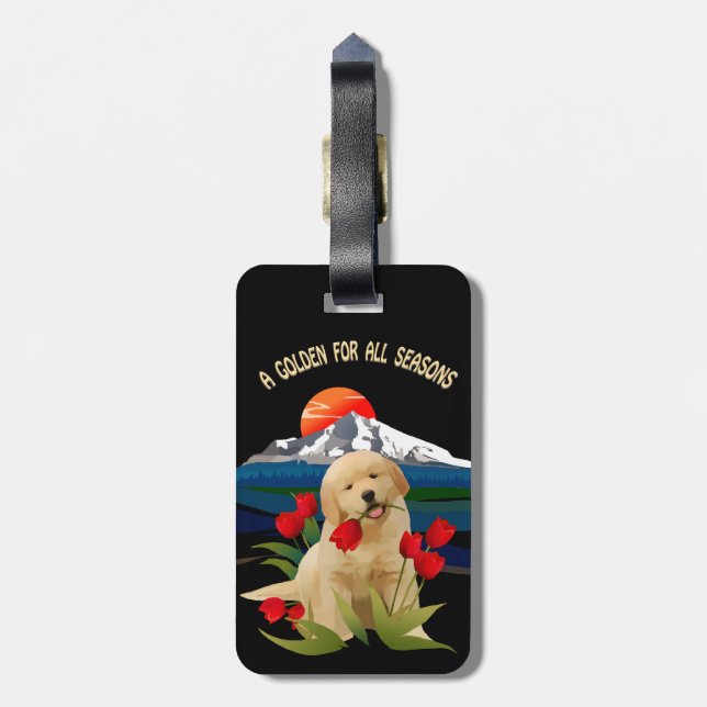 Étiquette À Bagage Balise de bagage Golden Retriever (Dos Vertical)