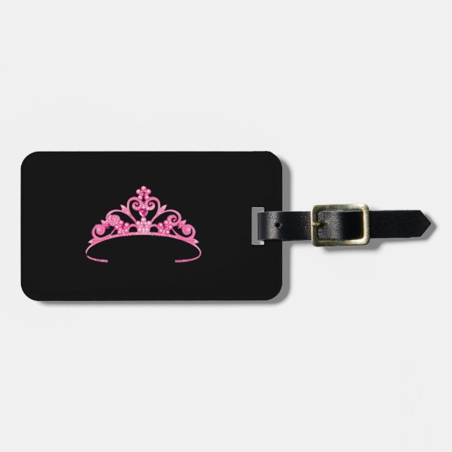 Étiquette À Bagage Balise de bagage Miss America Pink Tiara (Devant horizontal)