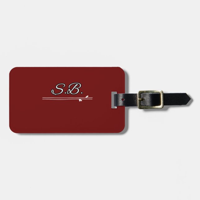 Étiquette À Bagage Balise de bagage monogramme (Devant horizontal)