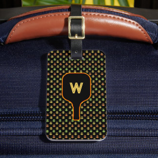 Étiquette À Bagage Balise de bagage monogramme (noir) pour les boulet