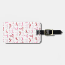 Balise de bagage motif Coquette rose et rouge