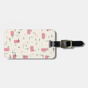 Étiquette À Bagage Balise de bagage Motif rétro atomique rose