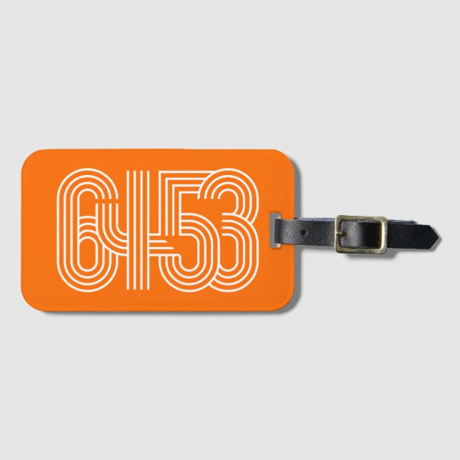 Étiquette À Bagage Balise de bagage Orange 6453 (Devant Horizontal)