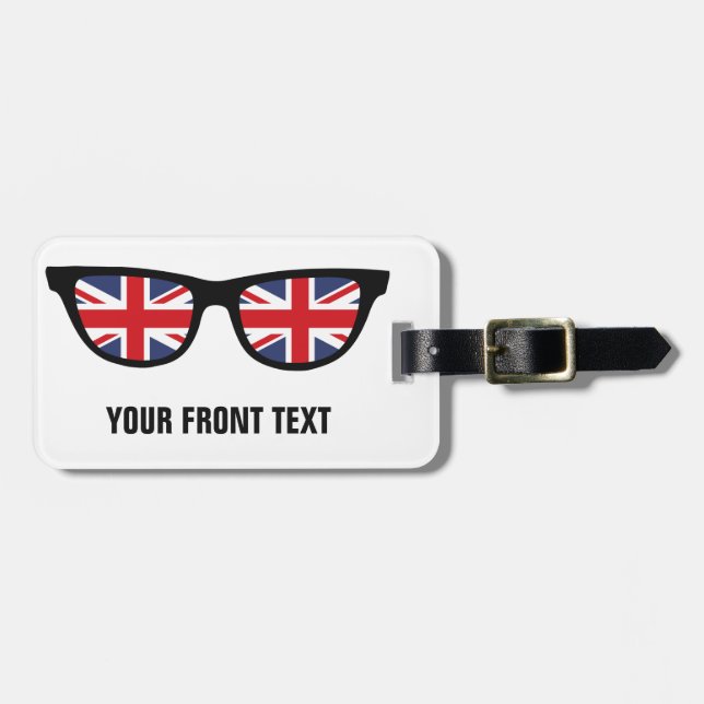 Étiquette À Bagage Balise de bagage personnalisée British Shades (Devant horizontal)