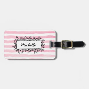 Étiquette À Bagage Balise de bagage personnalisée couleur rose