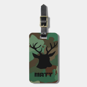Étiquette À Bagage Balise de bagage personnalisée de Green Camo & Buc