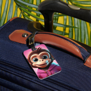 Étiquette À Bagage Balise de bagage personnalisée de singe de dessin