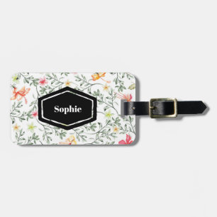 Étiquette À Bagage Balise de bagage personnalisée florale tropicale