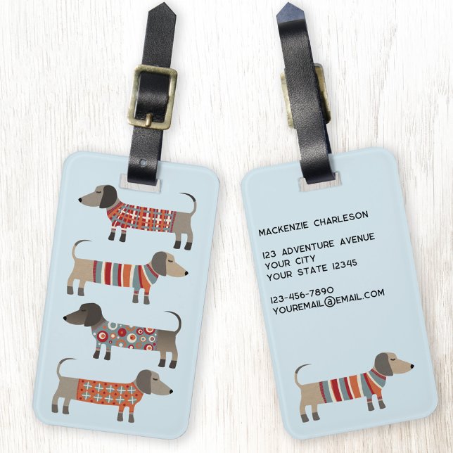 Étiquette À Bagage Balise de bagage personnalisée pour chien de sauci (Créateur téléchargé)