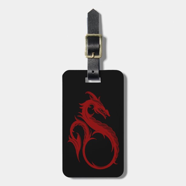 Étiquette À Bagage Balise de bagage personnalisée Red Dragon Apalala (Devant Vertical)