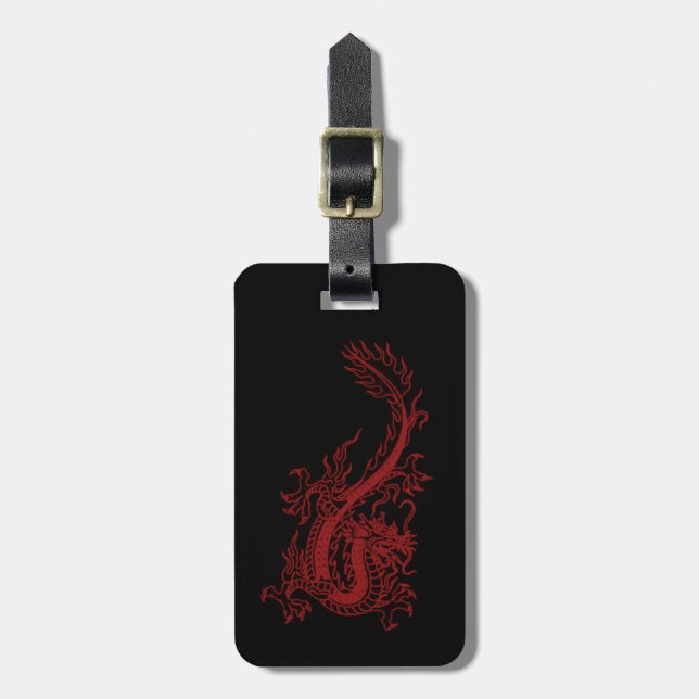 Étiquette À Bagage Balise de bagage personnalisée Red Dragon Glaurung (Devant Vertical)