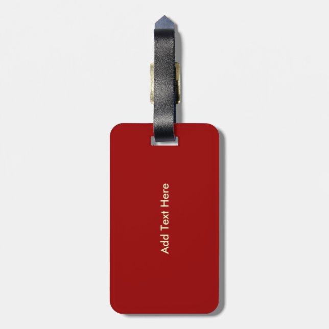 Étiquette À Bagage Balise de bagage personnalisée (rouge) (Dos Vertical)