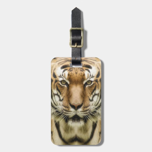 Étiquette À Bagage Balise de bagage personnalisée Tiger Close Up (Devant Vertical)