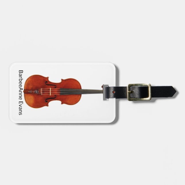 Étiquette À Bagage Balise de bagage Personnaliser le violon (Devant horizontal)