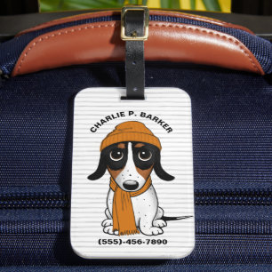 Étiquette À Bagage Balise de bagage Piebald Dachshund mignonne Hipste