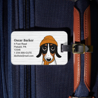 Étiquette À Bagage Balise de bagage Piebald Dachshund mignonne Hipste