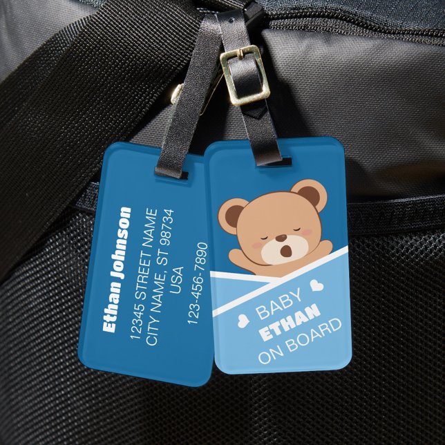 Étiquette À Bagage Balise de bagage pour bébé Sleepy personnalisé (Créateur téléchargé)