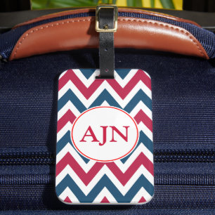 Étiquette À Bagage Balise de bagage pour monogramme patriotique