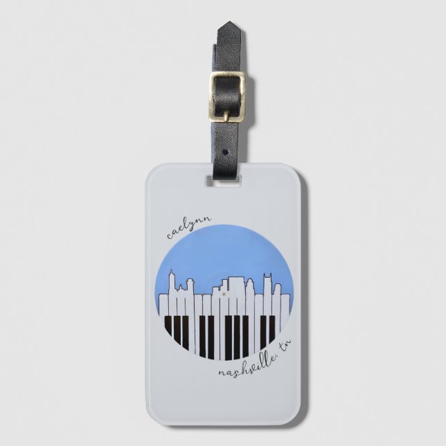 Étiquette À Bagage Balise de bagage pour piano de Nashville Skyline (Devant Vertical)