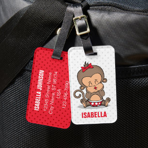 Étiquette À Bagage Balise de bagage pour singe personnalisé (K)