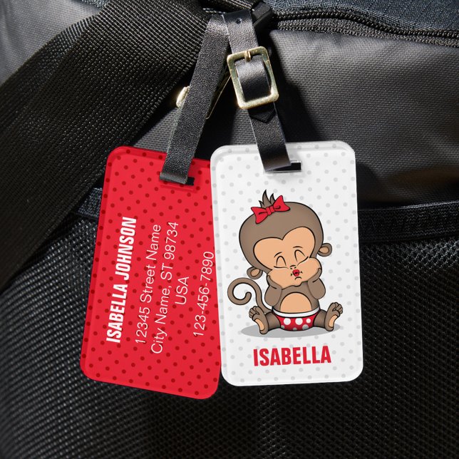 Étiquette À Bagage Balise de bagage pour singe personnalisé (K) (Créateur téléchargé)