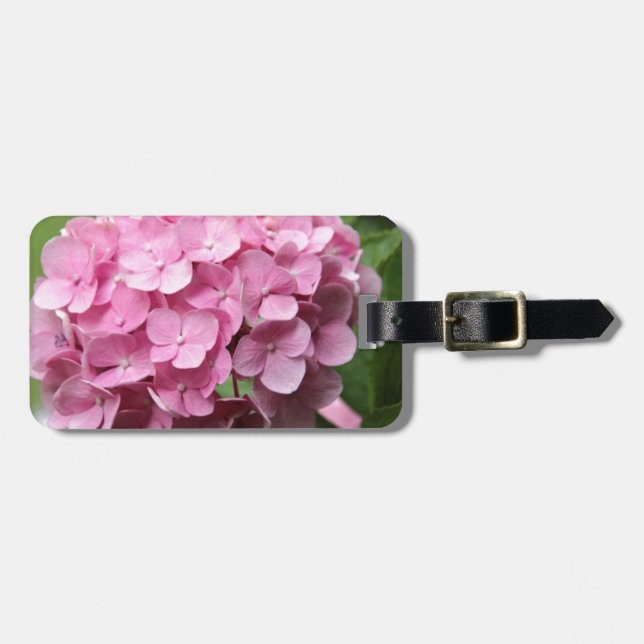 Étiquette À Bagage Balise de bagage rose Hortensia (Devant horizontal)
