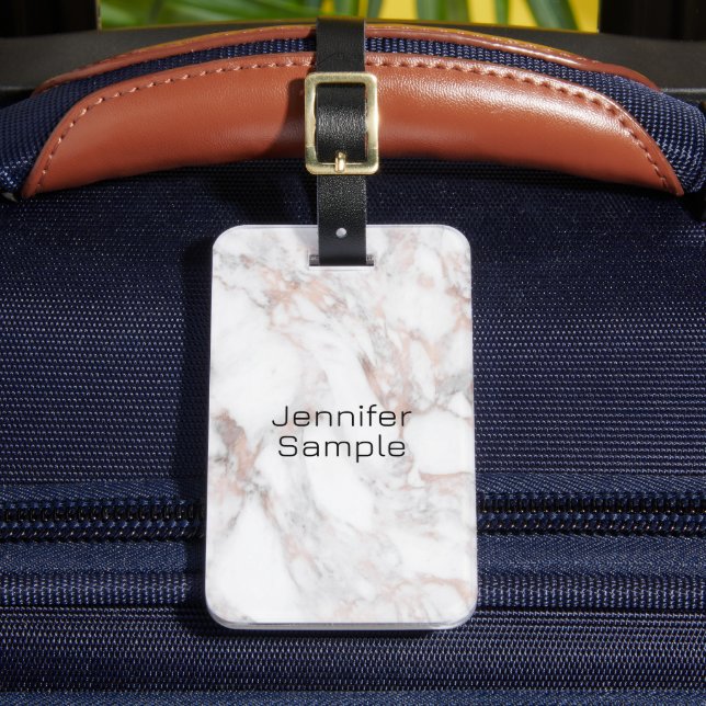 Étiquette À Bagage Balise de bagage Rose or marbre Modèle personnalis (Insitu Rectoal 2)