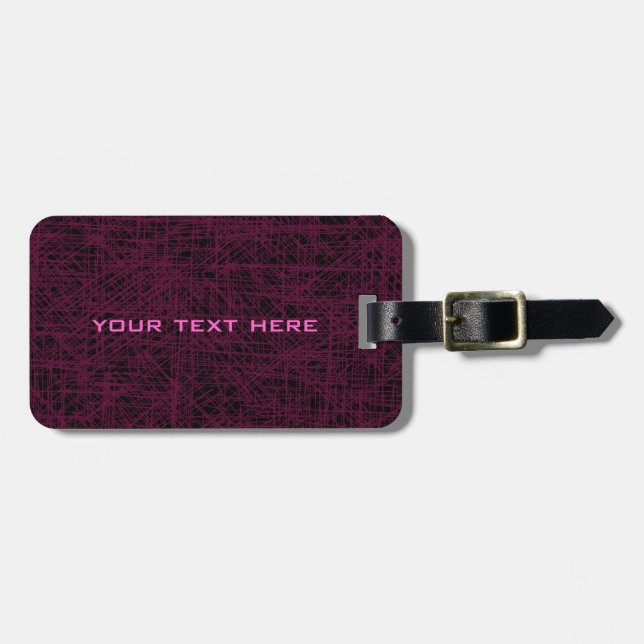 Étiquette À Bagage Balise de bagage rose "Scratch" (Devant horizontal)