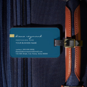 Étiquette À Bagage Balise de bagage simple bleu foncé