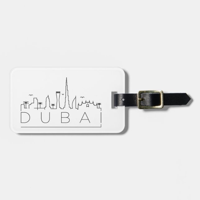 Étiquette À Bagage Balise de bagage Skyline Dubaï (Devant horizontal)