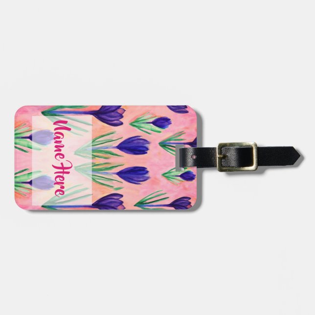 Étiquette À Bagage Balise de bagage sur mesure de printemps heureux (Devant horizontal)
