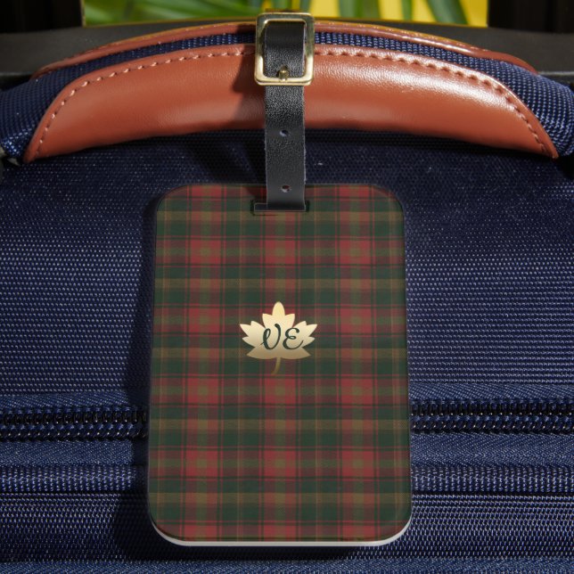 Étiquette À Bagage Balise de bagage Tartan Feuille d'érable canadienn (Insitu Rectoal 2)