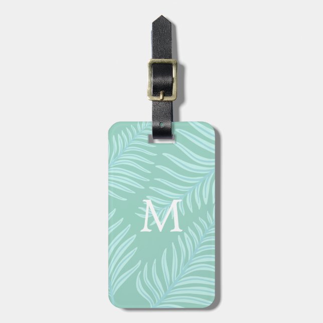 Étiquette À Bagage Balise de bagage Tropical Pastel ⎢ Monogram (Devant Vertical)