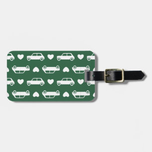 Étiquette À Bagage Balise de bagage verte Coeurs mini voiture