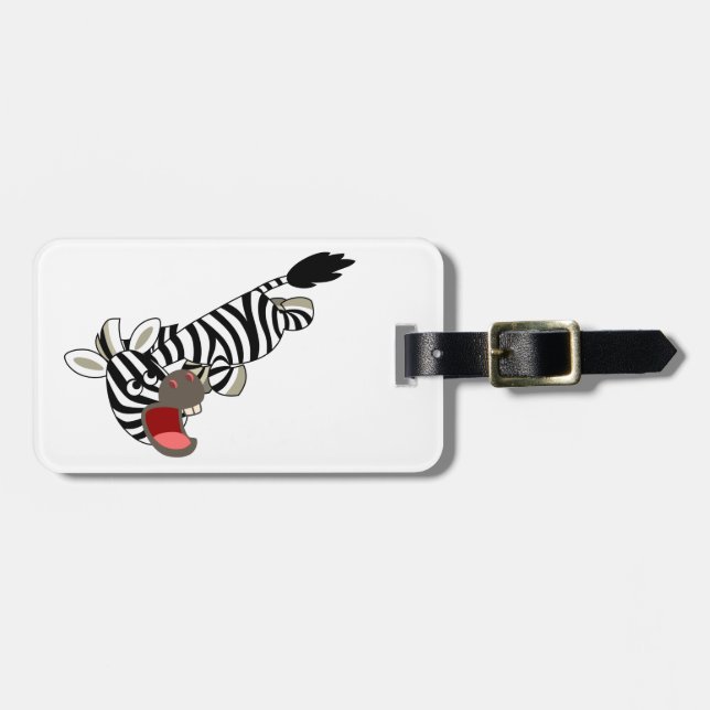 Étiquette À Bagage Balise de bagage Zebra Cartoon de plaisance (Devant horizontal)