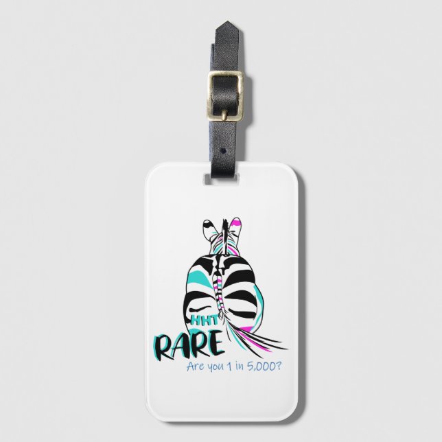 Étiquette À Bagage Balise de bagage Zebra Rare HHHT (Devant Vertical)