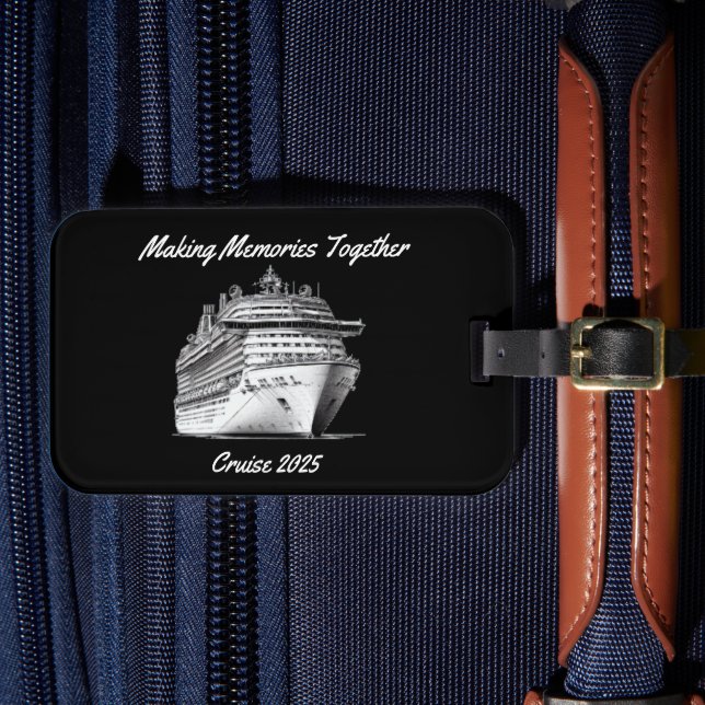 Étiquette À Bagage Balise de bagages Black Cruise Memories PERSONNALI (Insitu Rectoal 4)