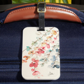 Étiquette À Bagage Balise de bagages de cascade florale