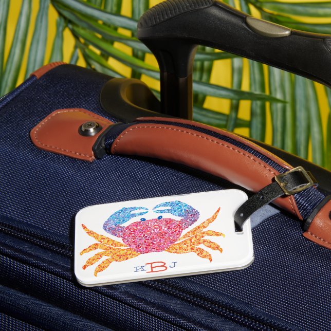 Étiquette À Bagage Balise de bagages de crabe avec initiales (Insitu Rectoal 3)